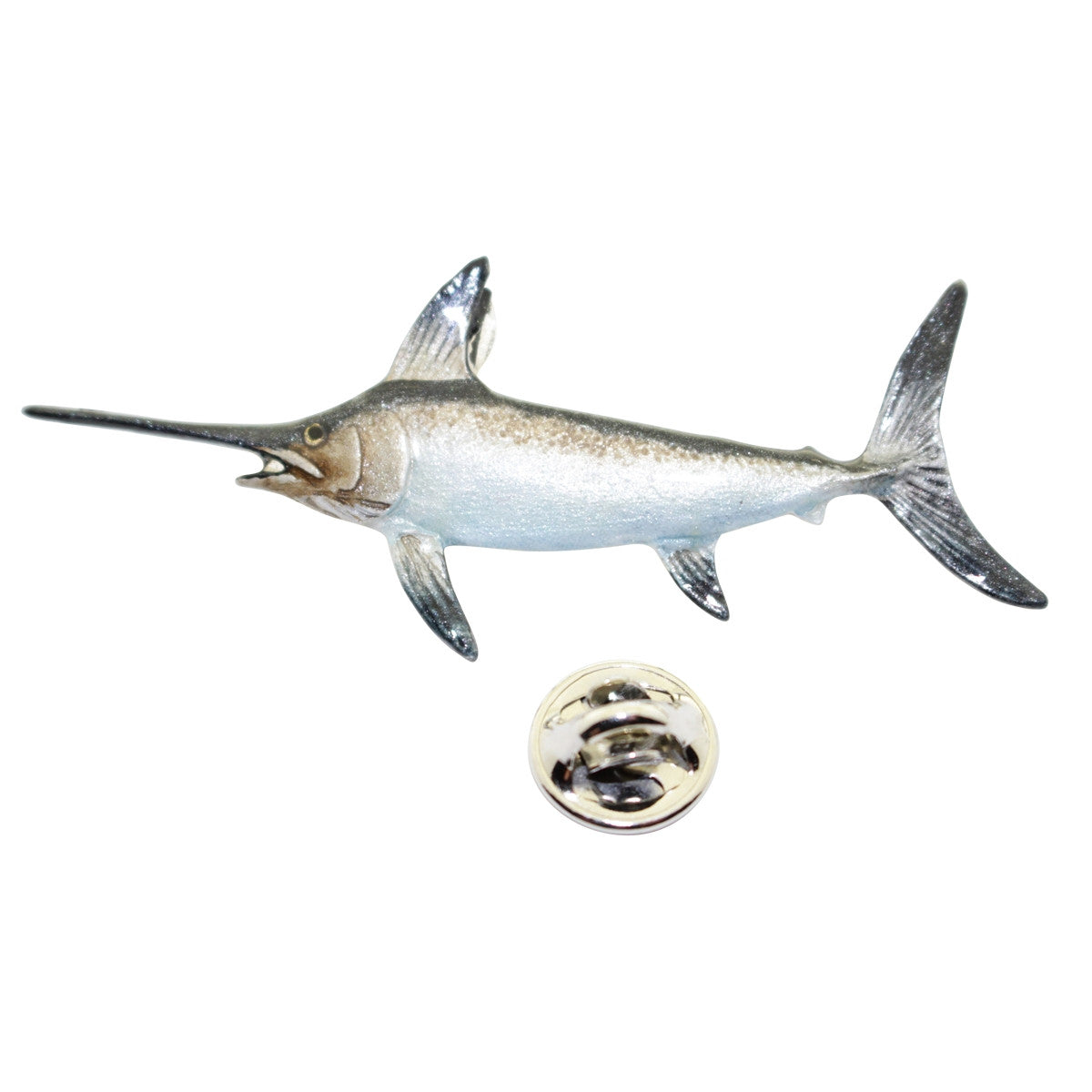 Swordfish Pin ~ Hand Painted ~ Lapel Pin ~ Hand Painted Lapel Pin ~ Sarah's Treats & Treasures